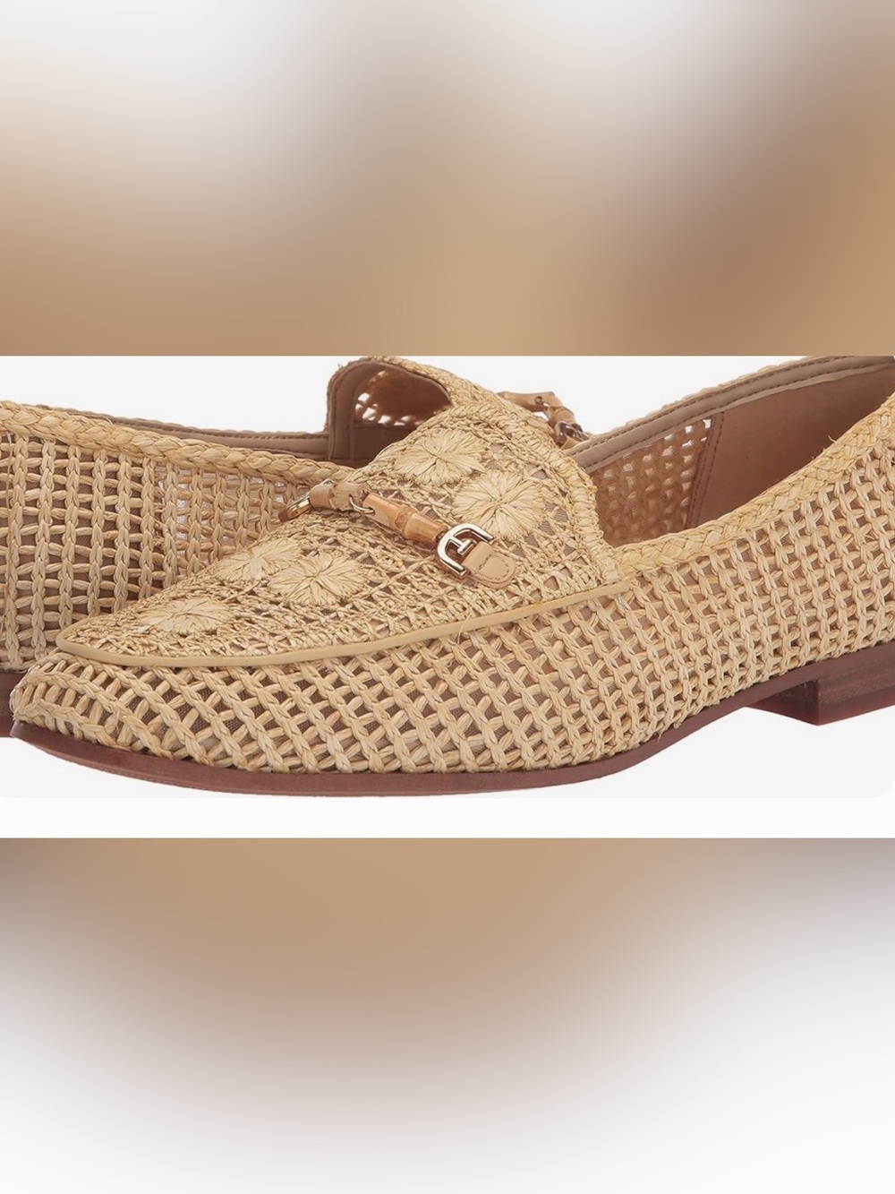 Sam Edelman Lowell Raffia Loafer in Natural Tan